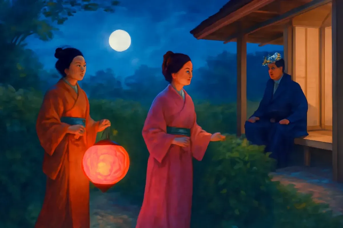Chiếc đèn lồng hoa mẫu đơn